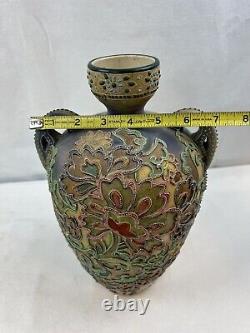 Vintage Japanese Satsuma Vase 12 Ornate w Handles