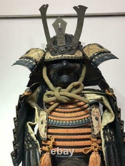Vintage Jp Traditional Armor Yoroi Samurai Life-Size Wearing Craft Very Rare O