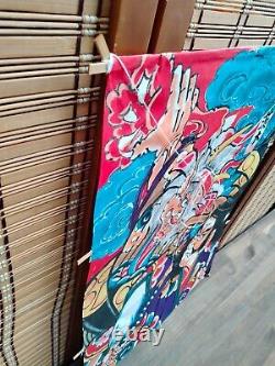Vintage Kite Ukiyoe Design Unused Rare 24H Medium Size Japanese Interior Y17B