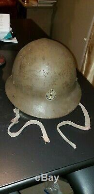 WWII Japanese RARE NAVY Helmet collectible antique SOLDIER uniform
