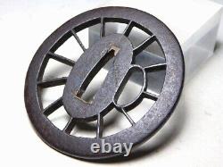 Wheel (?) TSUBA Japan Edo original tsuba sword guard antique