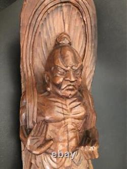 Wood Carved Vajrayaksa, Kongo-Rikishi Statue, H25.5 x W11.8 inches