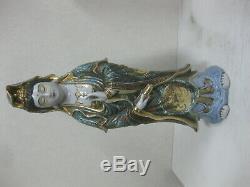 Y0049 Japanese OKIMONO buddhist statue kutani-ware Kannon japan antique god