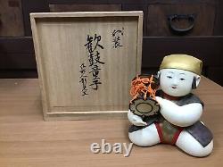 Y0399 NINGYO Gosho Doll hand drum signed box Japanese vintage antique japan