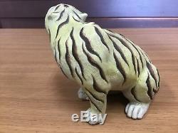 Y0545 OKIMONO Pottery Tiger Figurine Japanese antique statue figure Japan