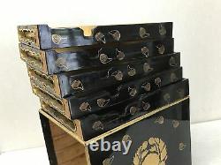 Y1925 TANSU Makie Lacquer Chest of Drawers sutra box storage Japanese antique