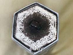 Y4351 MIZUSASHI Mino-ware hexagonal water pot signed Japan Tea Ceremony antique