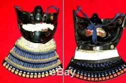 YOROI SET Japan antique Samurai Armor Kabuto Maedate Menpo Kote busho edo